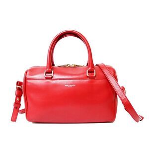 Saint Laurent Paris Baby Duffle Handbag Red